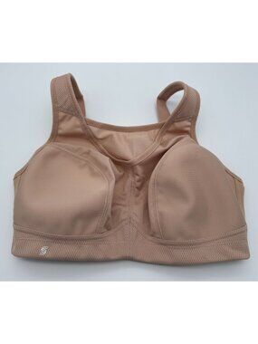 Glamorise No-Bounce Camisole Sports Bra Cafe Beige Wireless 1066 Size 34DD